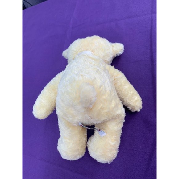 Aurora 6 Inch Sitting Bear Yellow with yellow bow plastic black eyes pellets - Picture 7 of 10